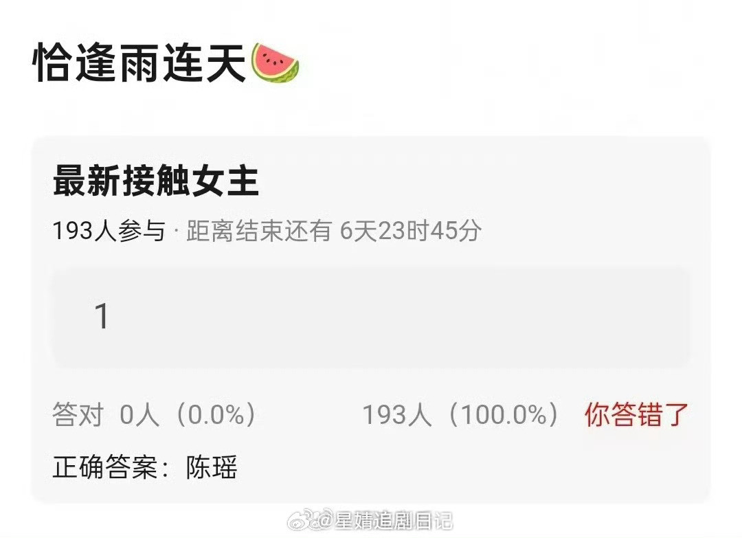 🍉恰逢雨连天女主陈瑶​​​​