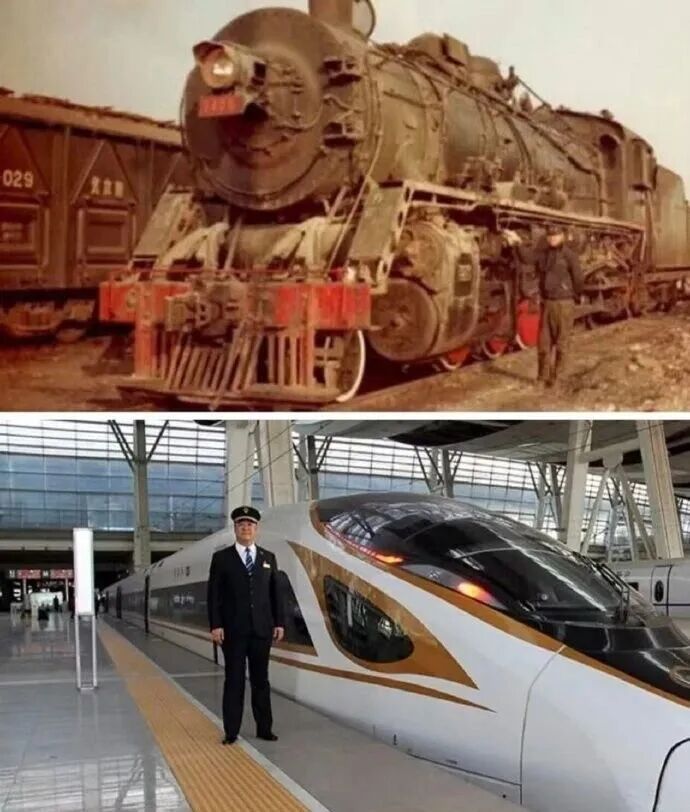 以防你不知道铁路发展有多快——上下图里的人是同一个人