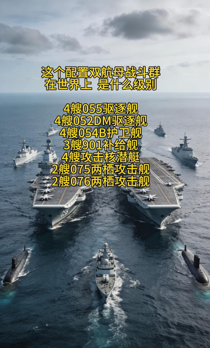 这个配置的双航母战斗群在世界上是什么样的存在级别在2艘福建舰