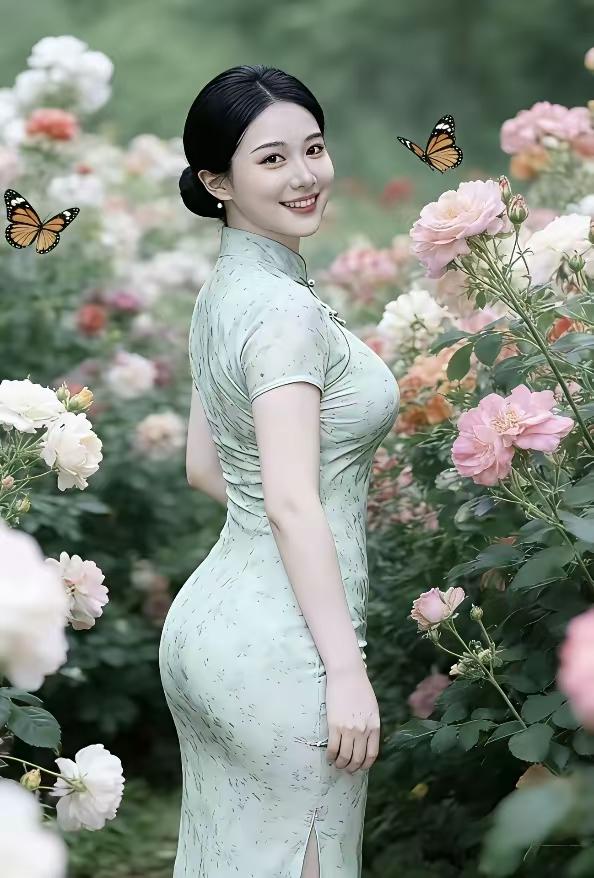 天净沙·春行春风一夜花开，佳人踏春徘徊，蝶影翩跹添彩。仙姿轻迈，飘然恍