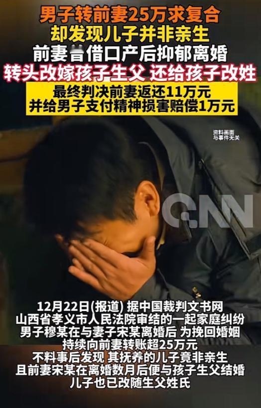 12月22日报道，山西孝义，女子以产后抑郁为由提出离婚，离婚后7个月女子承认婚内