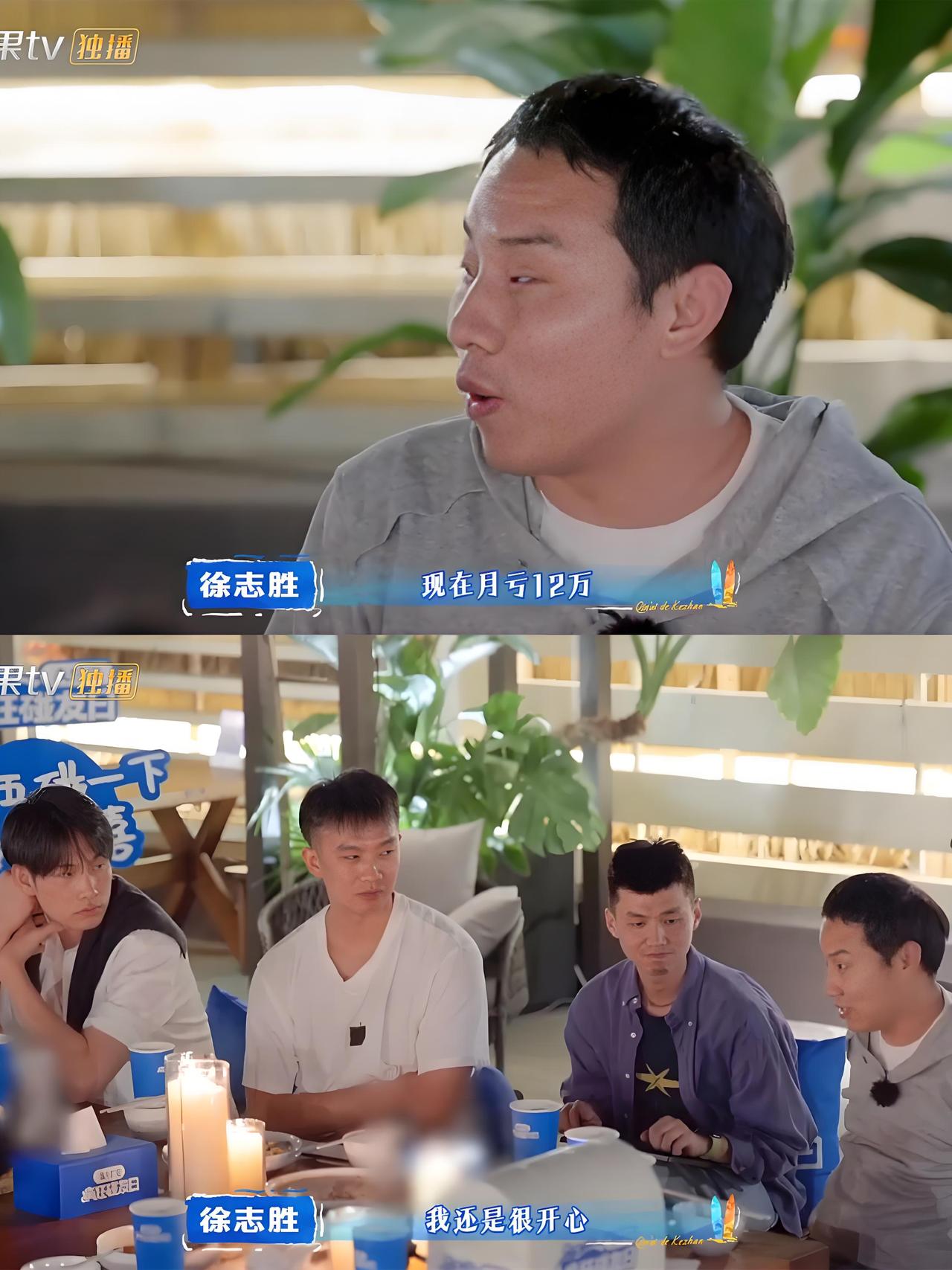 徐志胜自爆：我和朋友合伙创业卖脱口秀，现在月亏12万，但我还是很开心。创