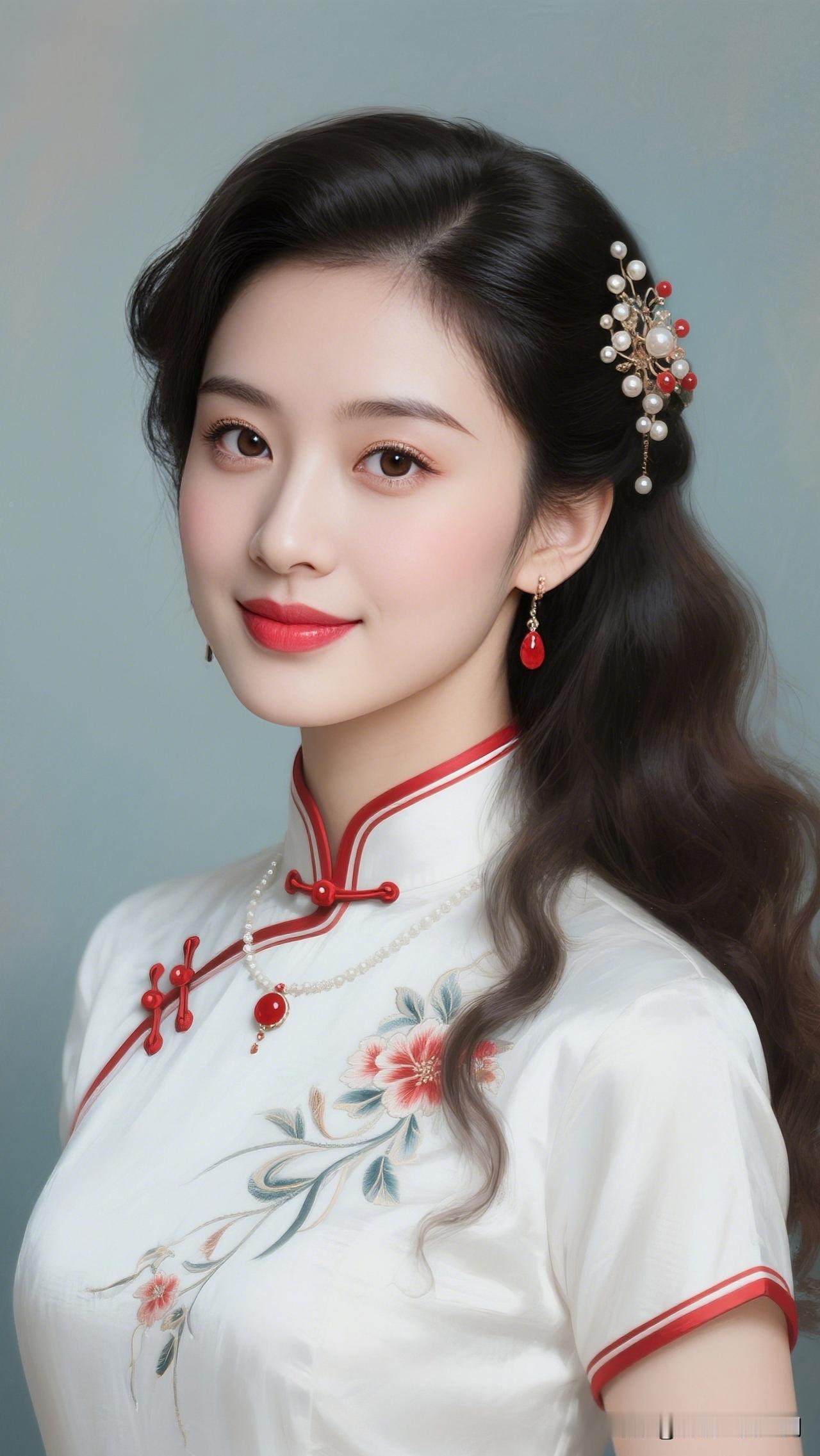 温婉优雅的旗袍美人，复古发饰点缀，尽显东方韵味。女星穿旗袍有多美