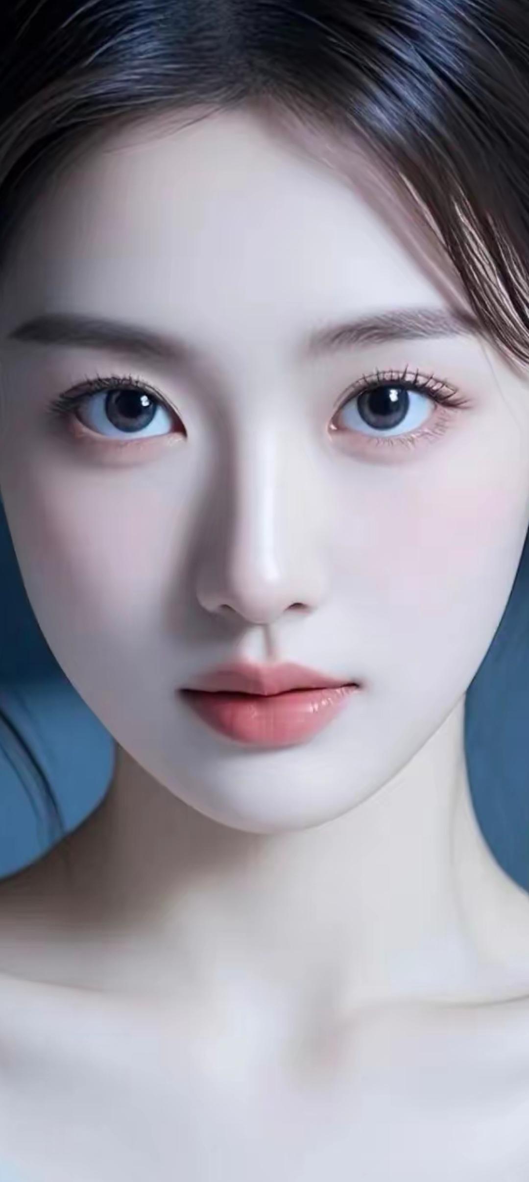 梦幻少女，白皙肌肤，清澈眼眸，唯美气质