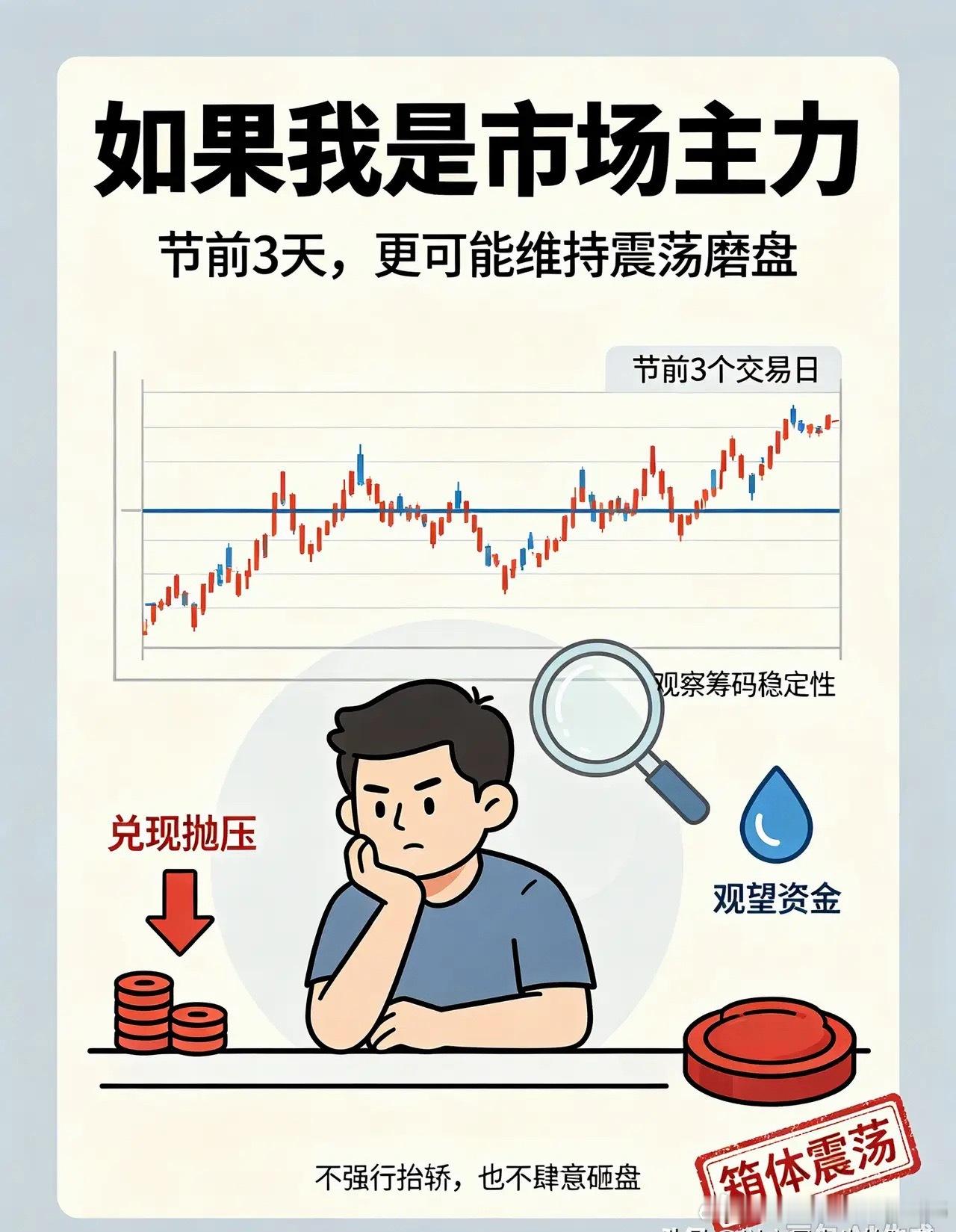 站在主力视角，看懂节前最后3个交易日。十一节假日之前还有3个交易日，如果我是