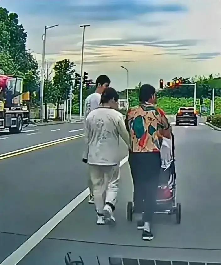 瞧这一家子，多么的任性随意，交养路费了吗？好狗不在当道，何况人乎！我有毛病了，