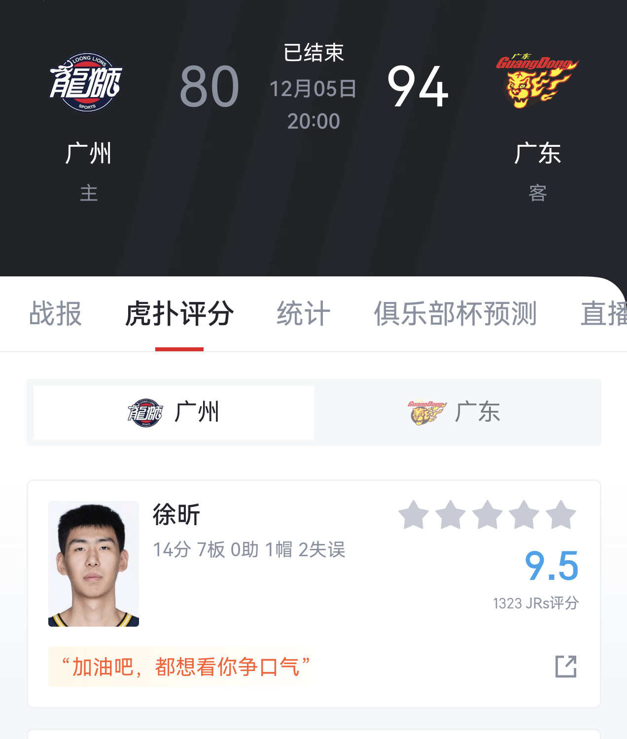 这么说，徐昕的评价扭转过来了？单场14分7篮板，数据确实不错。比赛里面，篮下终结