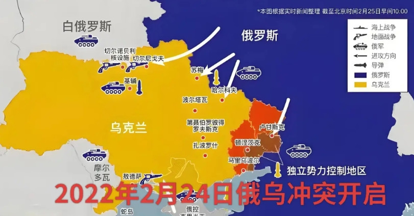 三大冲突，目前两个停战了！中东伊以冲突结束，现在压力给到俄罗斯了……相比