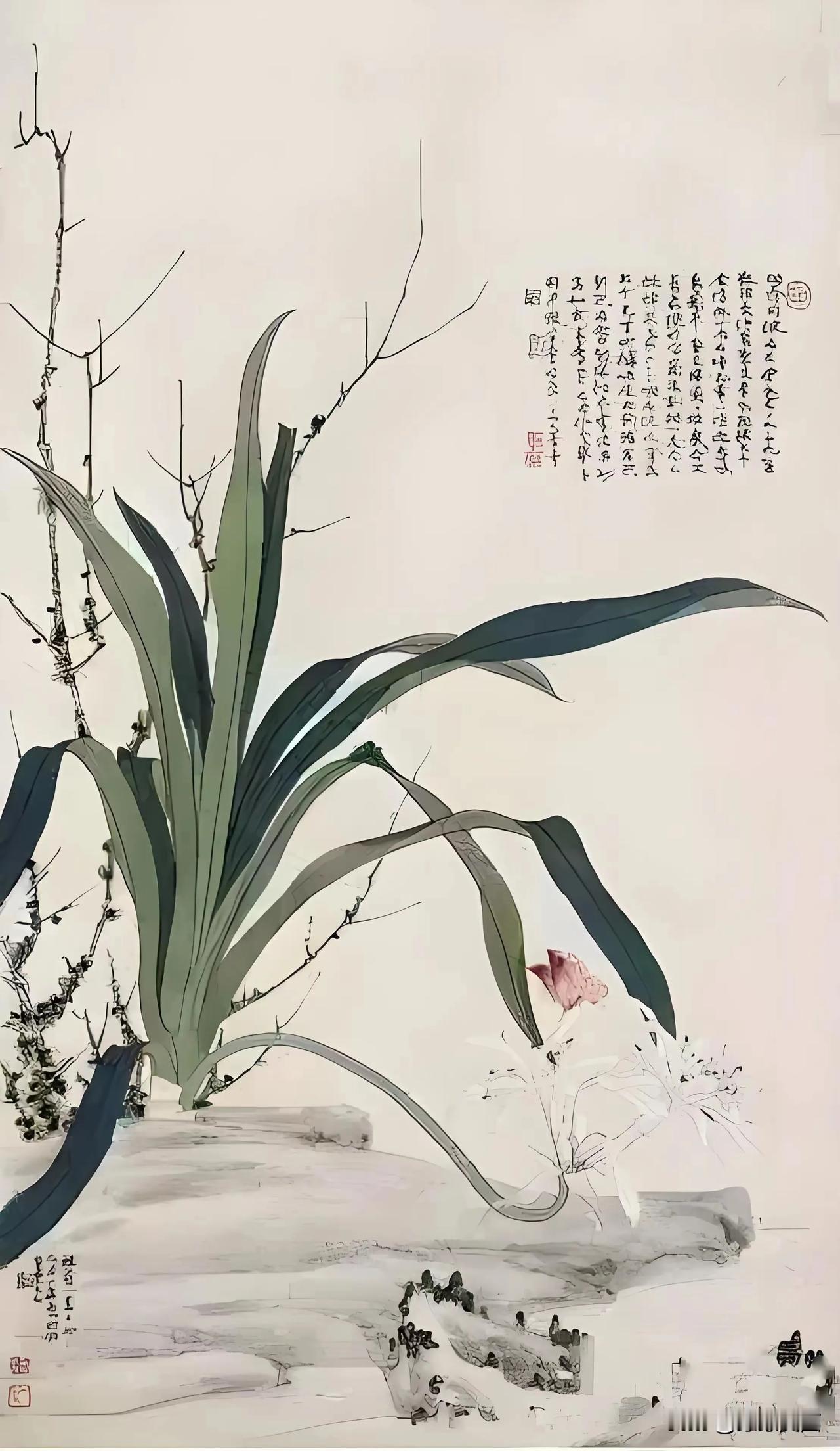 张大千说：“你见过我画的花鸟作品吗”？“静谧的东方韵味，一枝独秀的兰草，尽显
