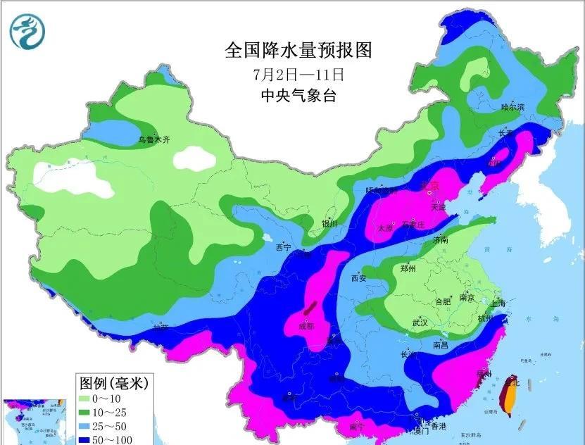 【7月上中旬展望】最新的预测来看，7月上旬-中旬初冷空气活动偏西偏北，对应副热带