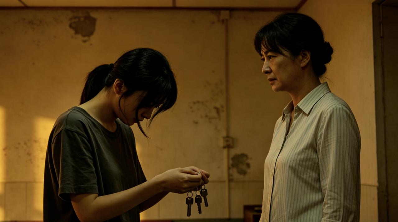 退租那天，房东来收房。她交出三把钥匙。房东：“不对，当初给了四把。”她愣了一