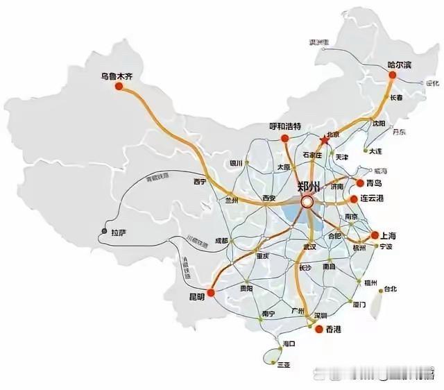 联东架西，贯南通北，位于全国高铁中心的郑州仍有不足！纵观整个高铁网，郑州可谓我国