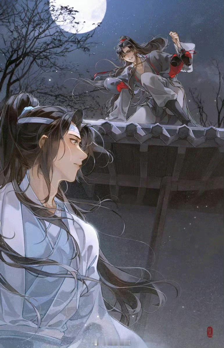 魔道祖师二次元漫画“天子笑分你一坛，当做没看见行不行”Cr:狸半仙儿​​​