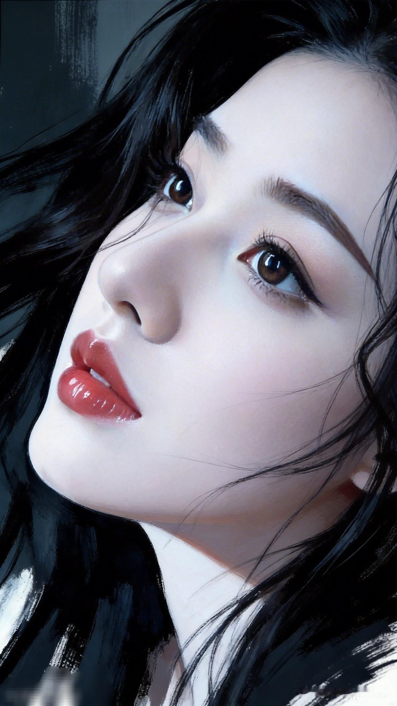 黑发红唇，惊艳的东方美人！你心中的美女啥模样