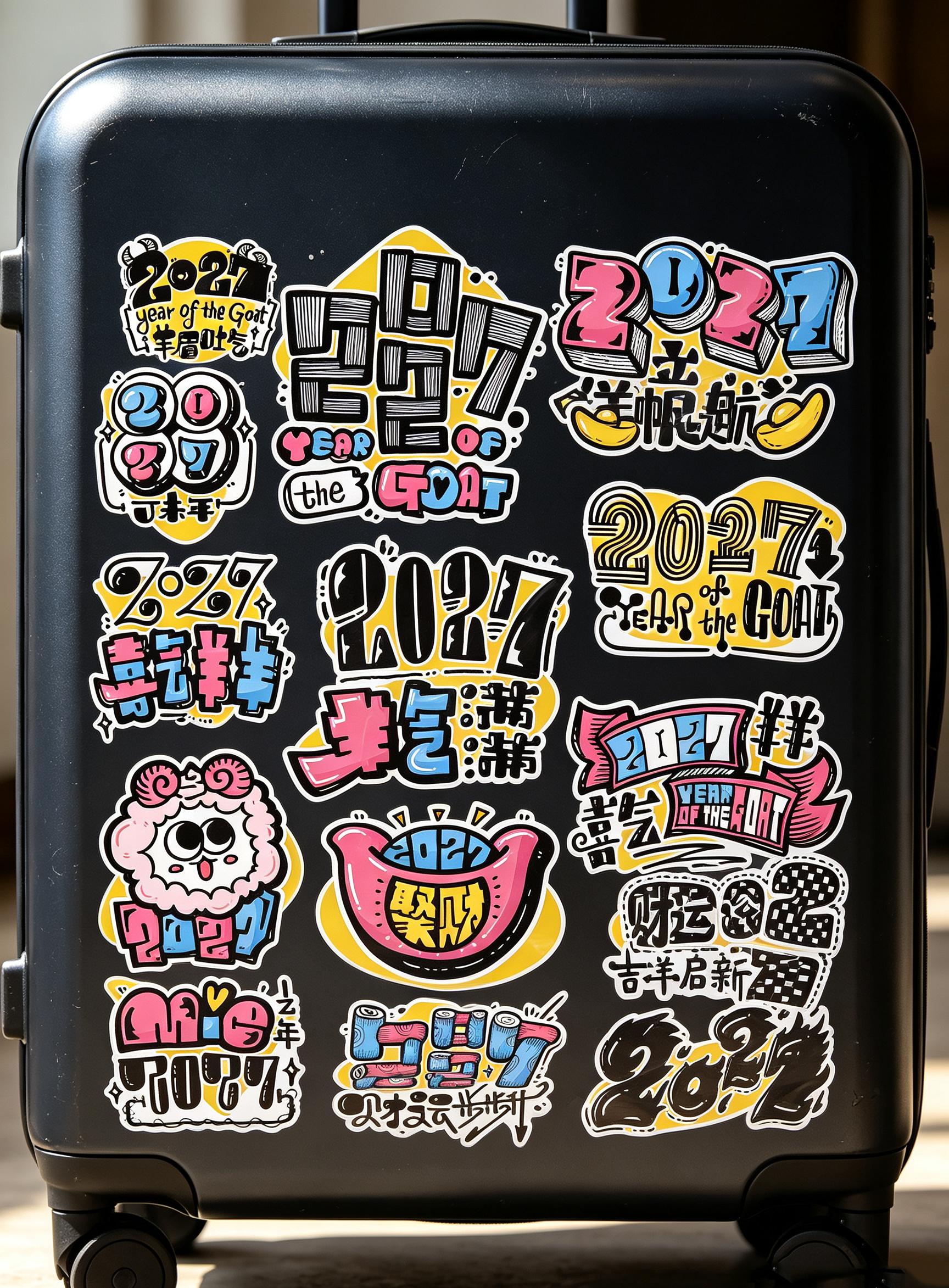 早点学会早点用，嘻嘻。2027 羊年涂鸦卡通字体素材新鲜出炉！ 15枚...