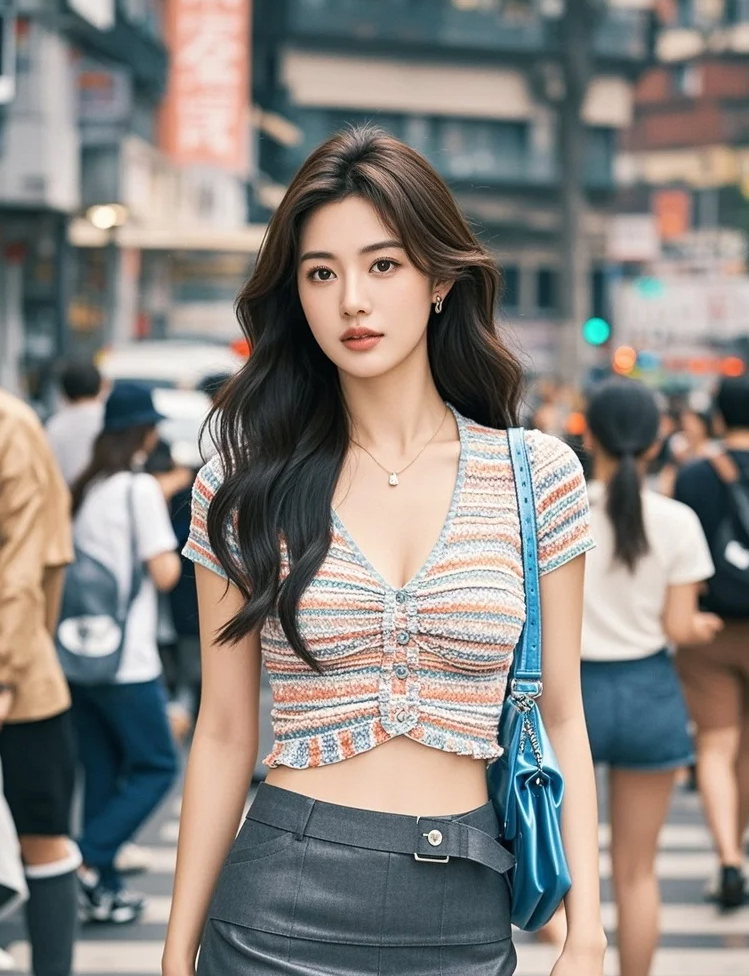 街拍现场直击！美女的神仙颜值与时尚造型，是街头最靓的仔！