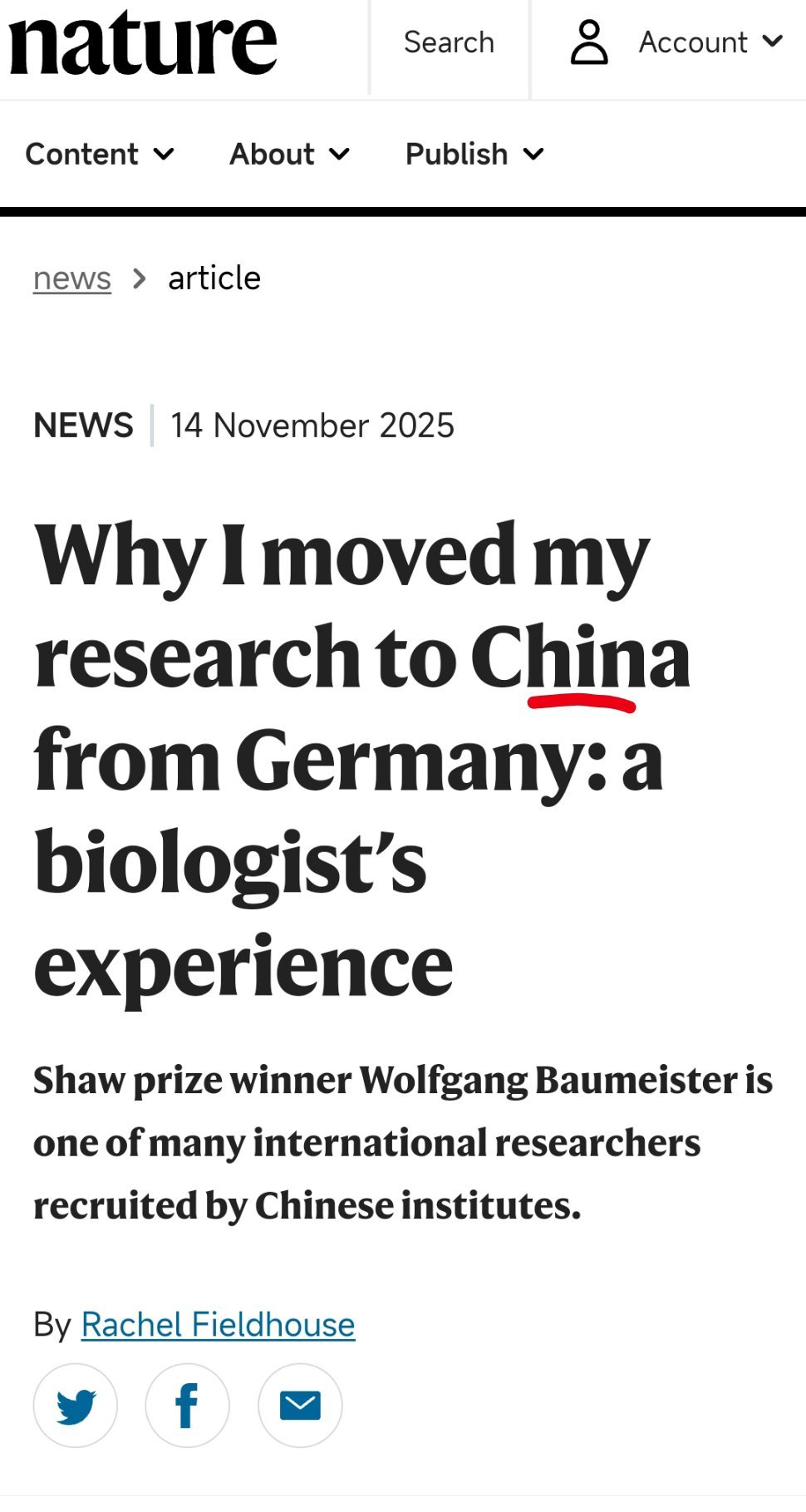 2019年来华工作，当上科大特聘教授的德国科学家沃尔夫冈·鲍迈斯特（Wolfga