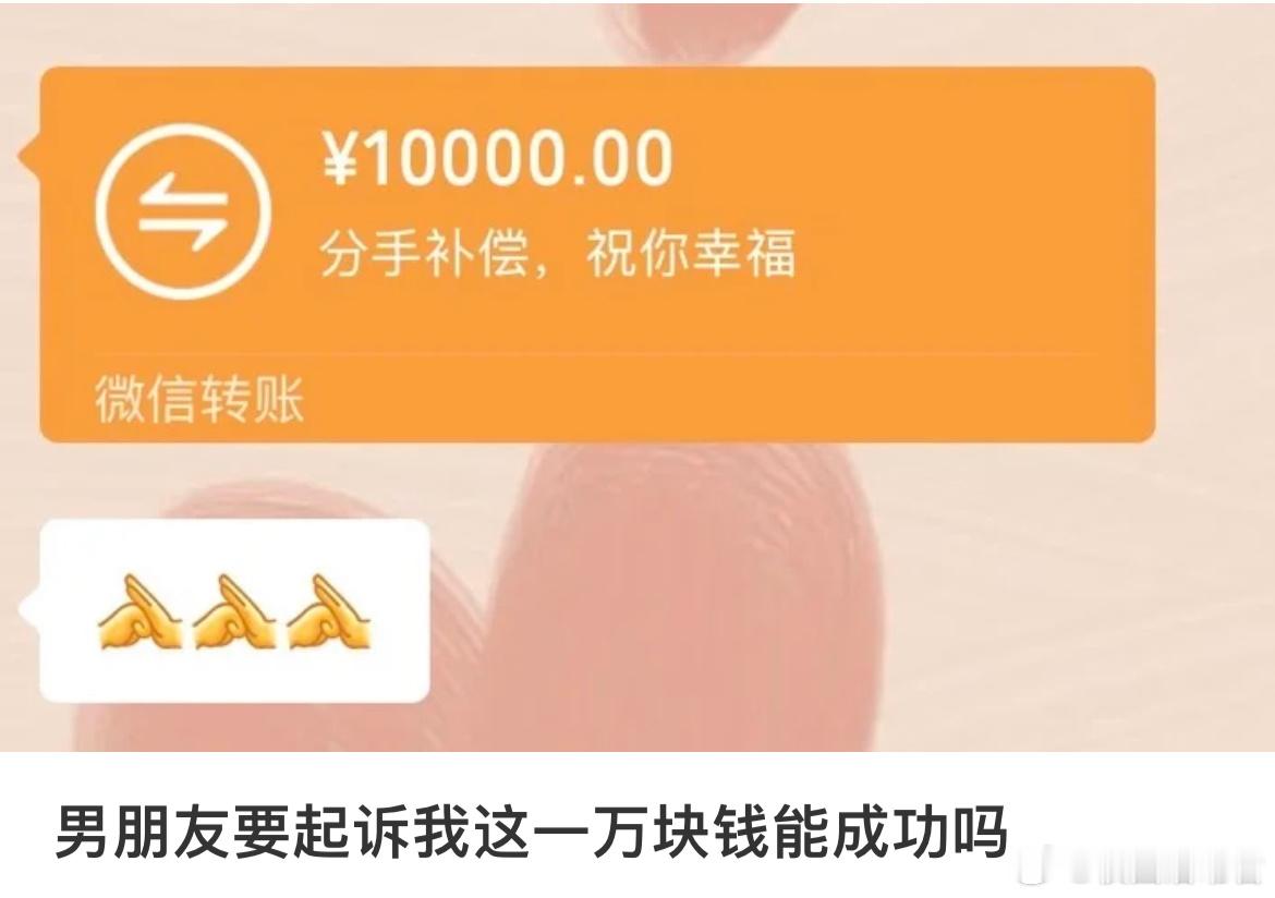 男朋友要起诉我这一万块钱能成功吗​​​