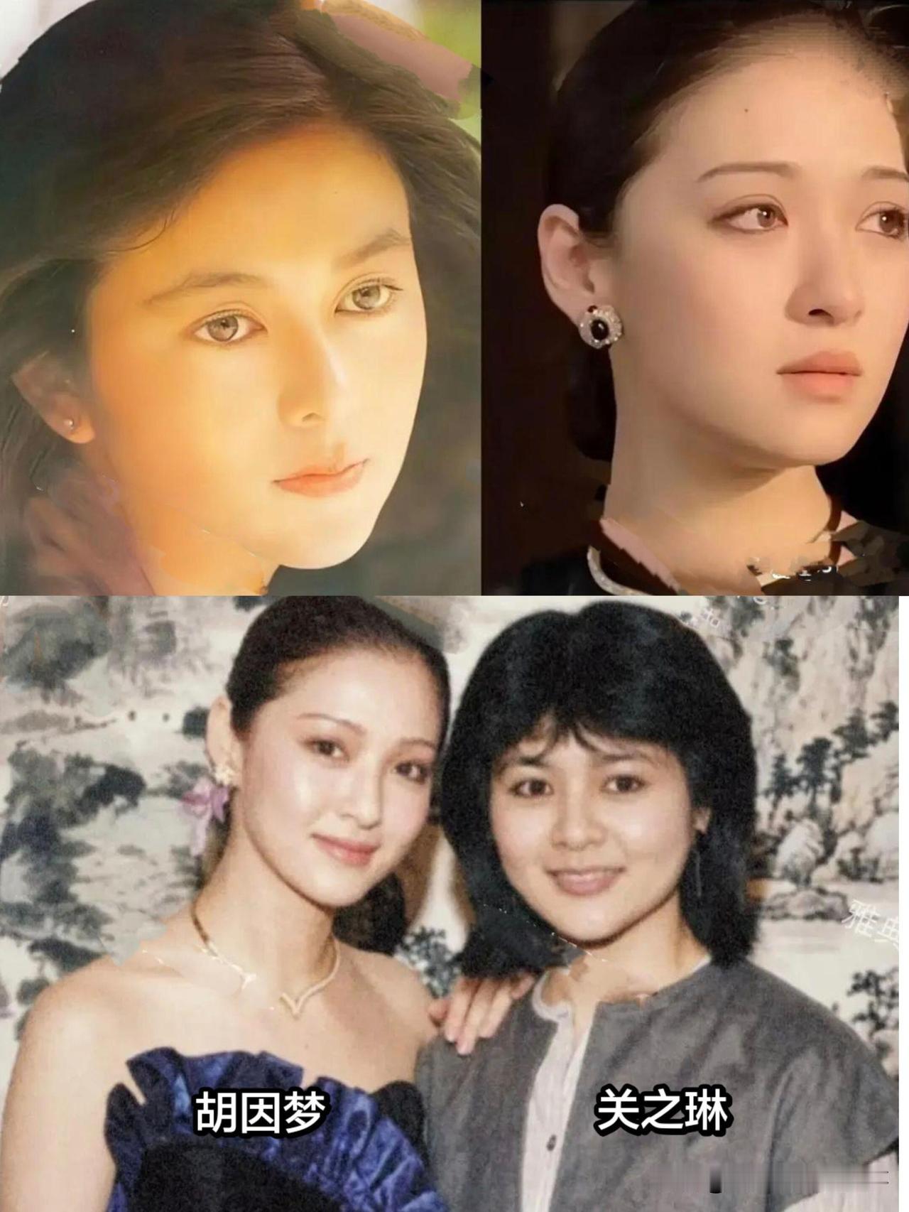 31岁胡因梦VS22岁关之琳同框，同族美人美感截然不同二人同属瓜尔佳氏，同