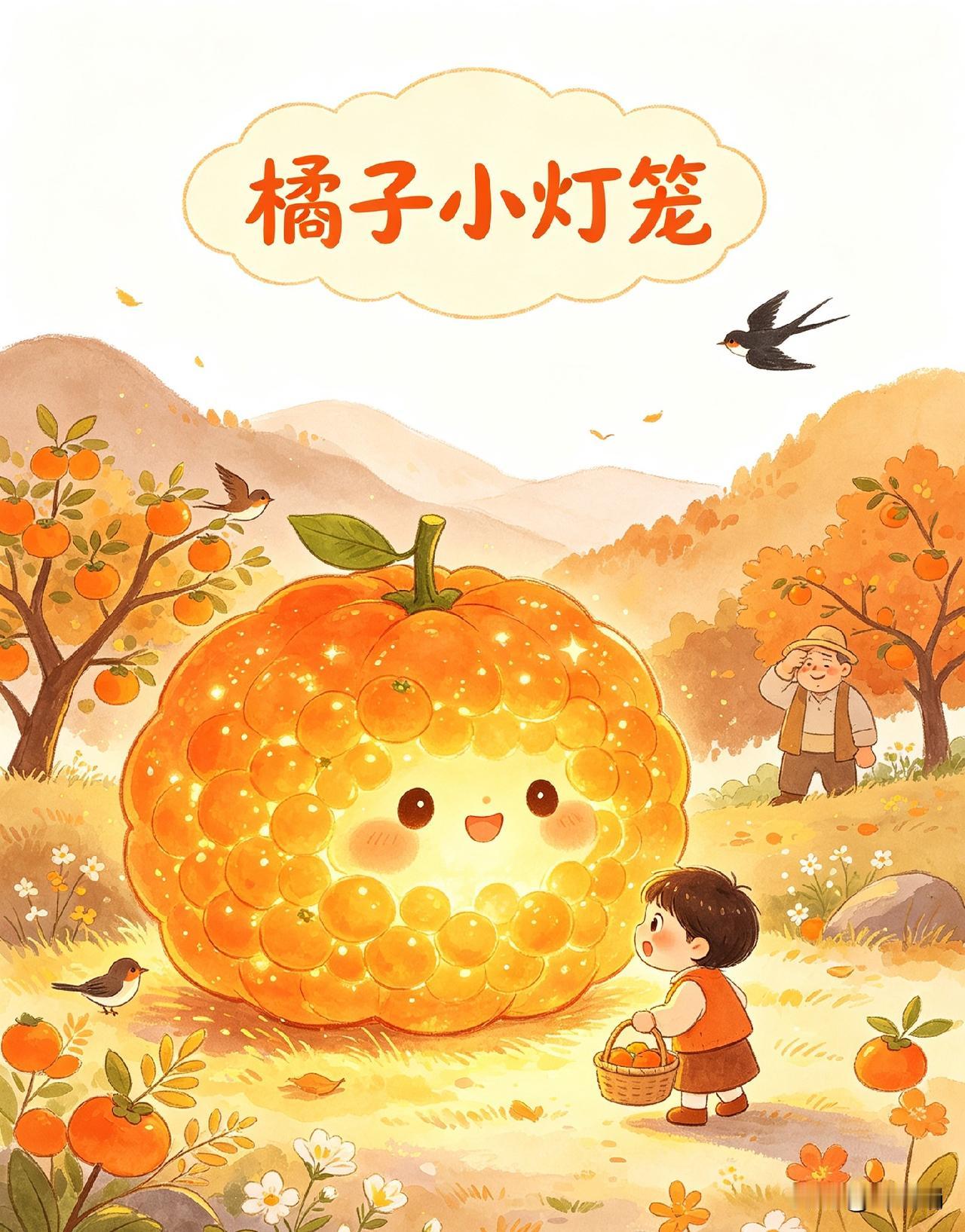 🌙✨🍊水果系列儿童诗〈三〉《橘子灯》一到秋天漫山遍野的橘子灯就都