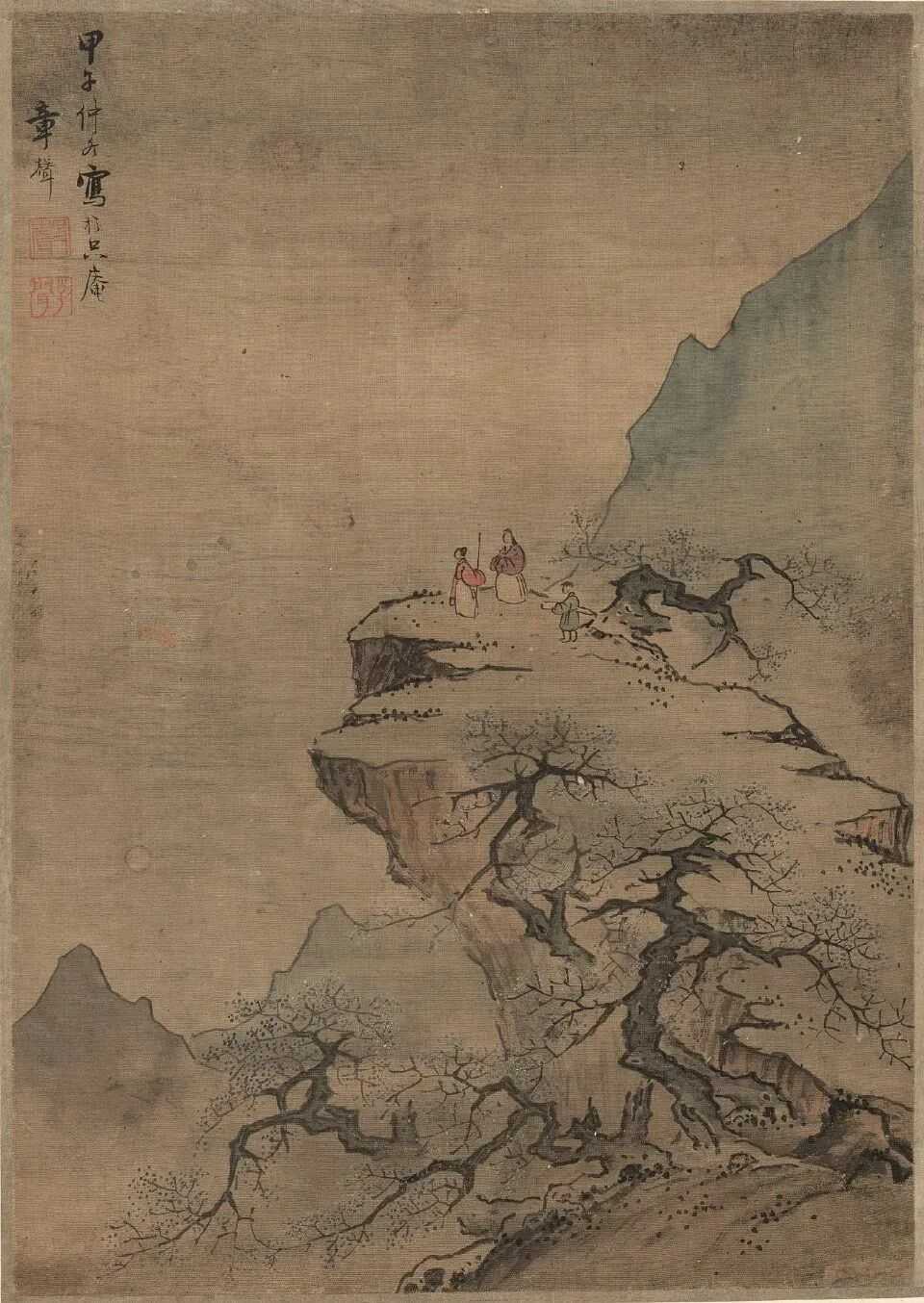 明蓝瑛《山水十开》。蓝瑛（1585-1664）一说（1585-约1666），明