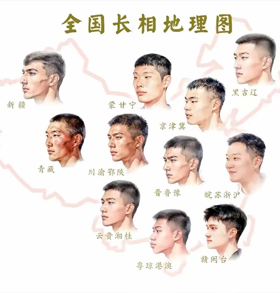 看了这张全国长相分布图你觉得准不准？从整体颜值上来看，排名前三位的分别是云贵湘桂