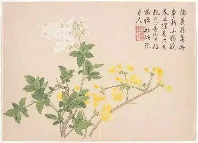 清钱维城绘画《景敷四气冬景图》。钱维城（1720—1772）初名辛来，字宗磐，
