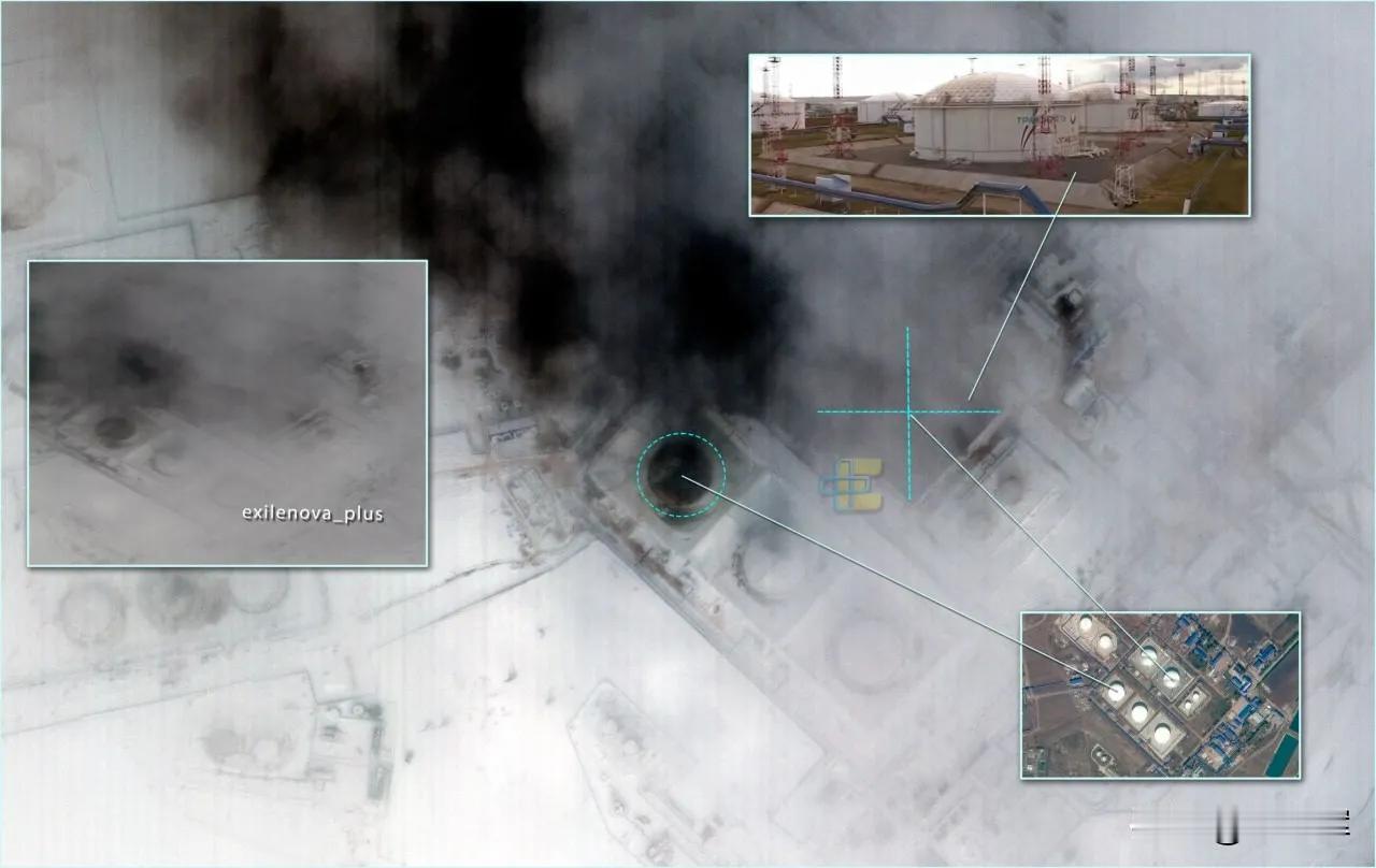 “友谊-1”输油管道的鞑靼斯坦卡莱基诺泵站已持续燃烧第三天--第一个储油罐大