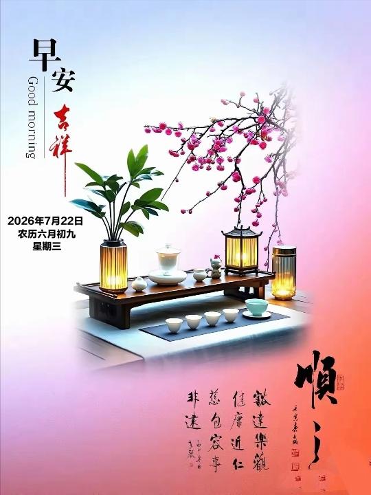 2026年7月22日农历六月初九 星期三 农历六月初九正值初伏前后，暑湿升