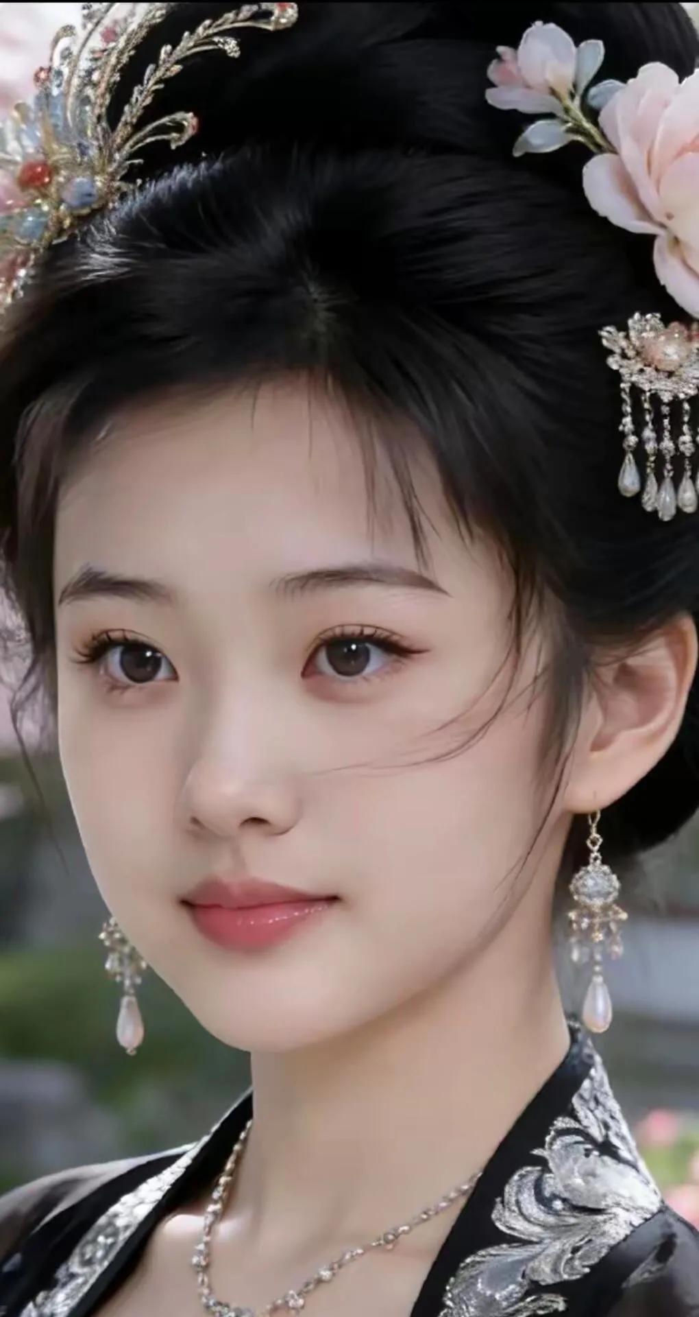 “古风美人，花簪玉簪，优雅动人”🌸💎👩‍🦰