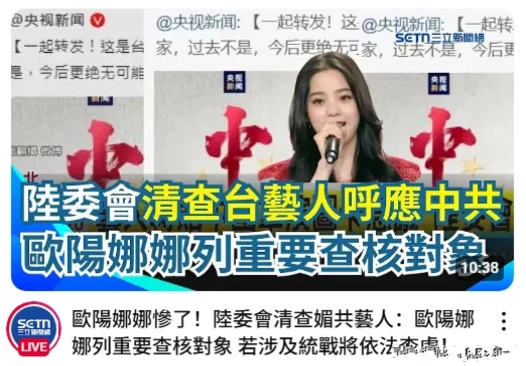 台陆委会严查艺人“一中”言论