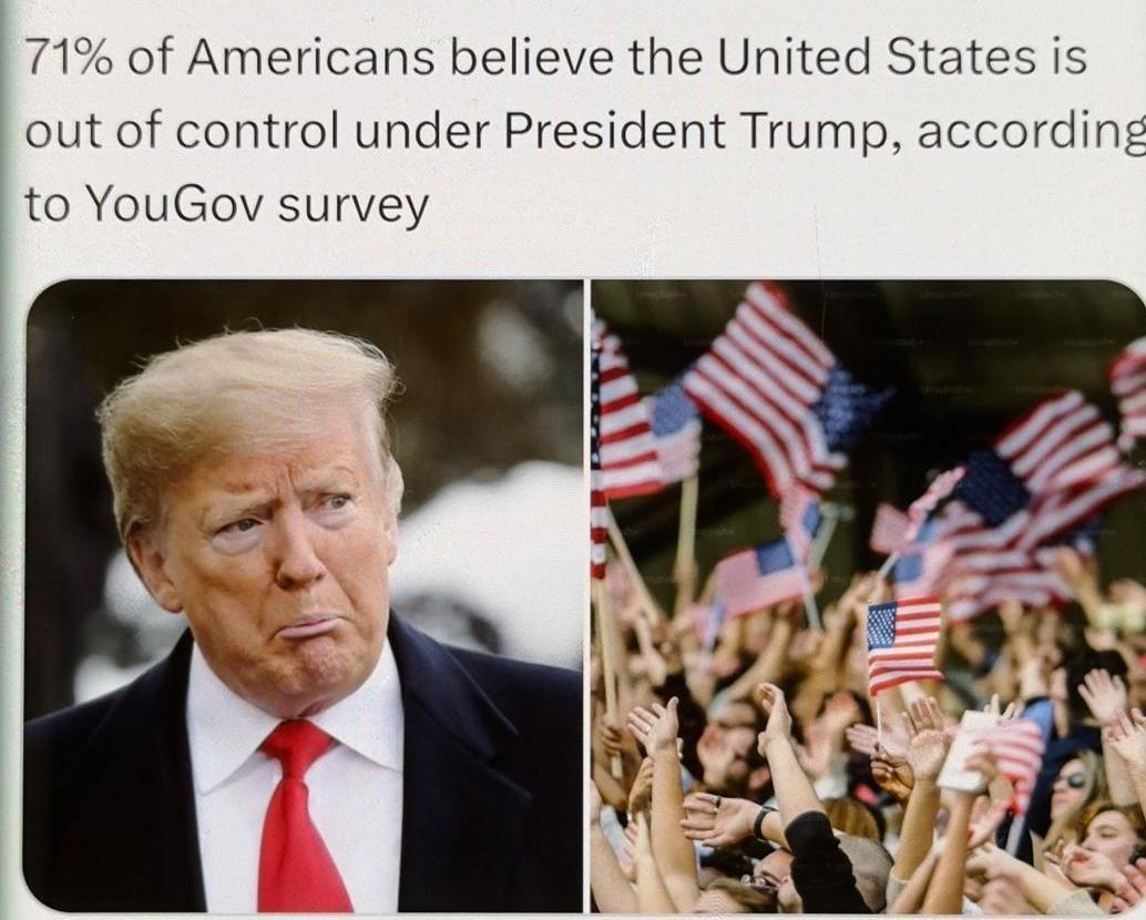 最新民调炸锅！71%美国人认为：美国在特朗普治下已经“失控”！现在有71%的