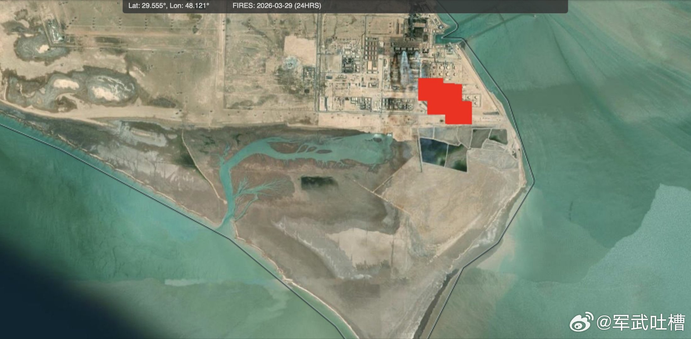 兄弟们，科威特完犊子了美国宇航局FIRMS卫星数据显示，今天科威特多哈西部电