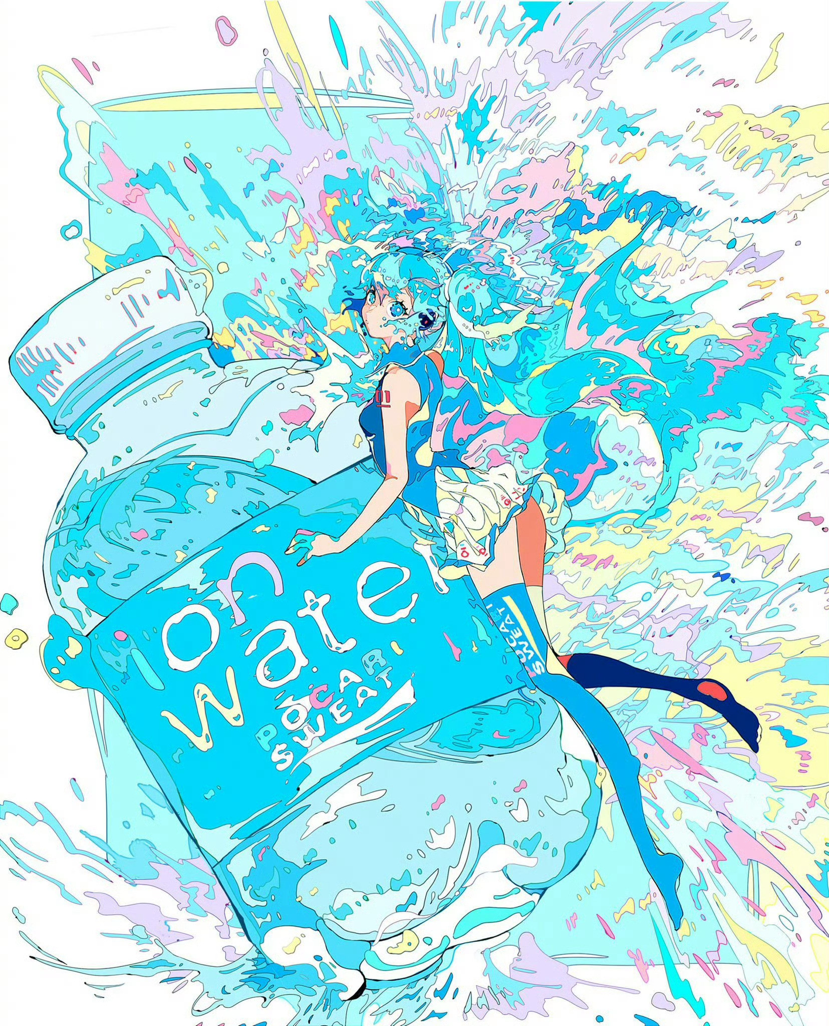 初音未来动漫点评团这张初音离子水真的太好看了.绘：3°C