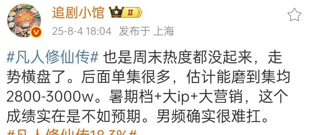 主角阵容拉满，加上超大IP，营销也挺猛的。热度破万了，讨论度不高，也没出圈梗。