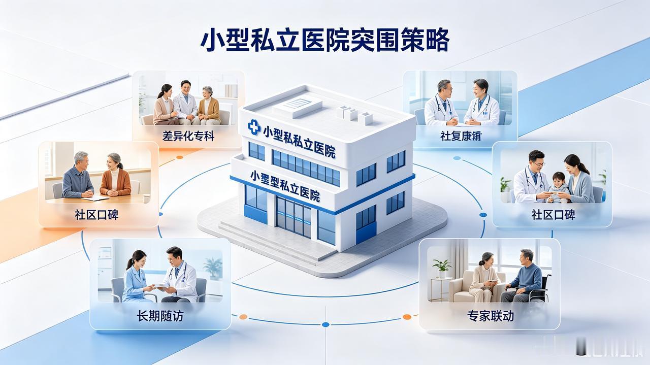 小型私立医院如何突围?小型私立医院切忌做大综合，放弃和公立医院同质化内卷，实