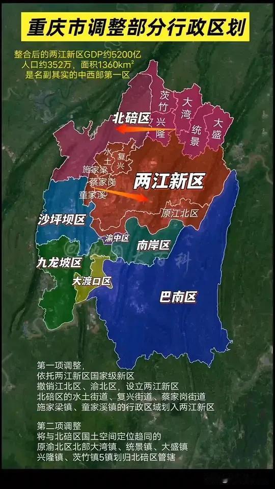 我突然发现，重庆这次行政区划调整，对于江北区、渝北区和两江新区绝大多数百姓来说都