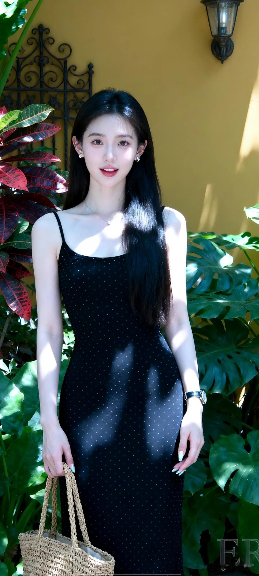 花影摇曳间，美人如画。