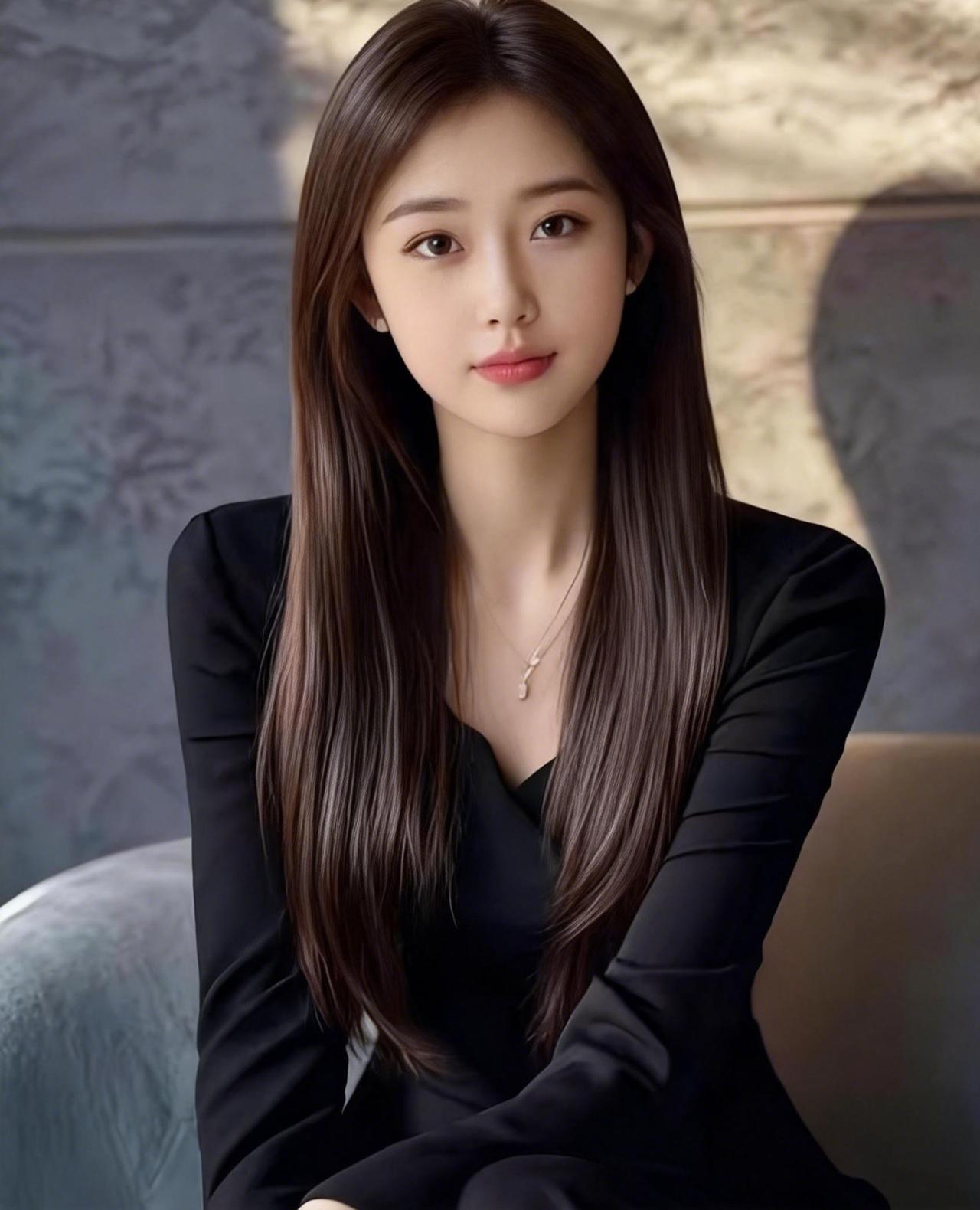 午后的光落在发梢，黑裙衬着松弛的姿态，不张扬，却自带沉静的力量。不必刻意