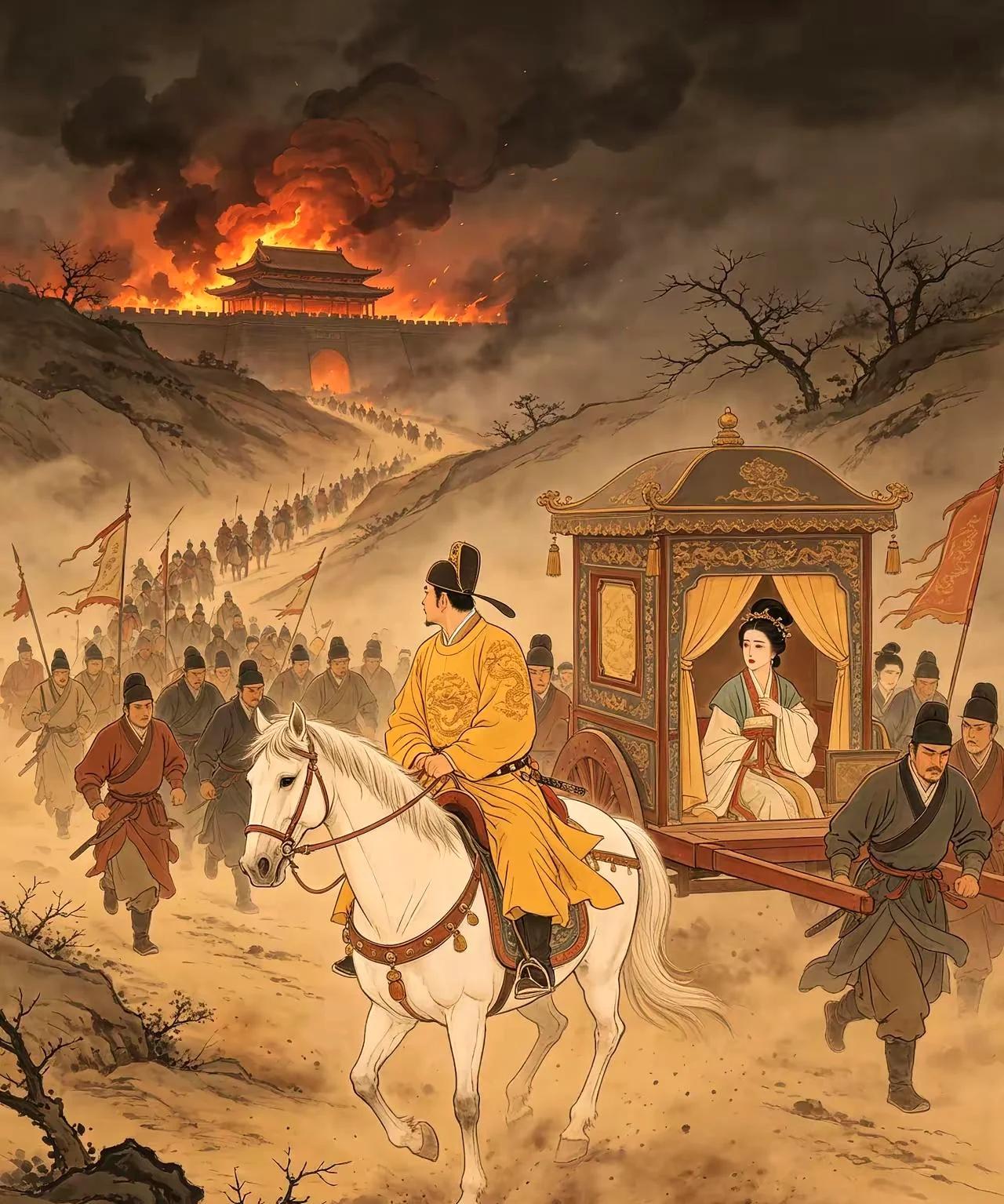 安史之乱打到756年，唐军基本已经认输了。潼关失守，长安沦陷，唐玄宗带着杨贵妃往