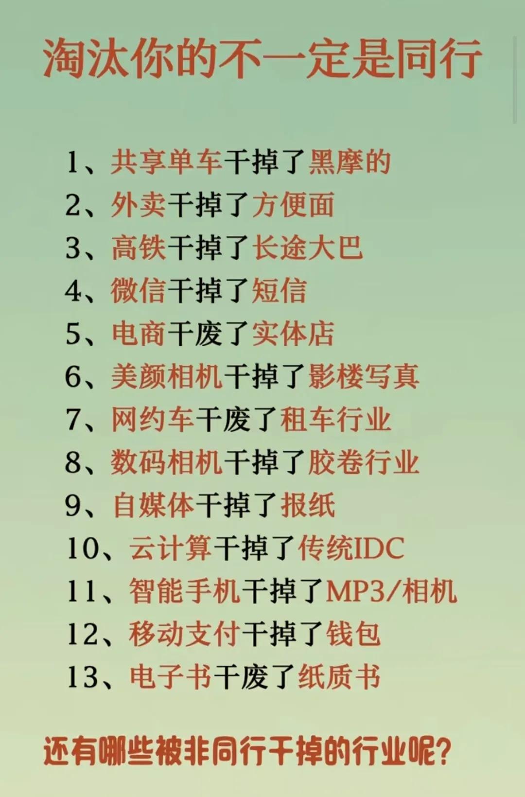 淘汰你的不一定是同行这句话说得真的是有道理的啊所以说有一句话叫长到老学到老