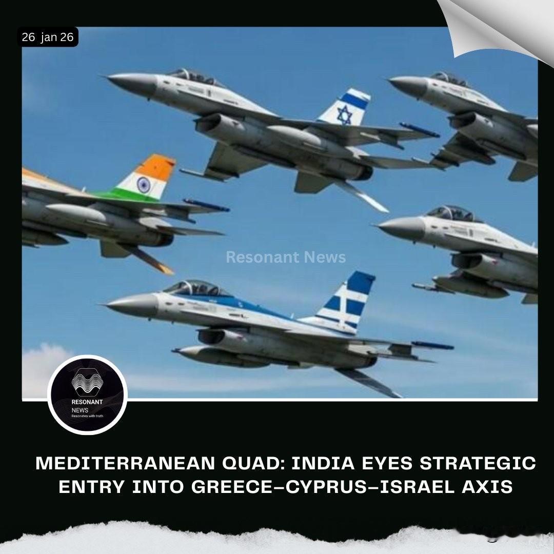 印度正考虑加入希腊、塞浦路斯和以色列的战略联盟，这一潜在的“地中海四方”旨在应对