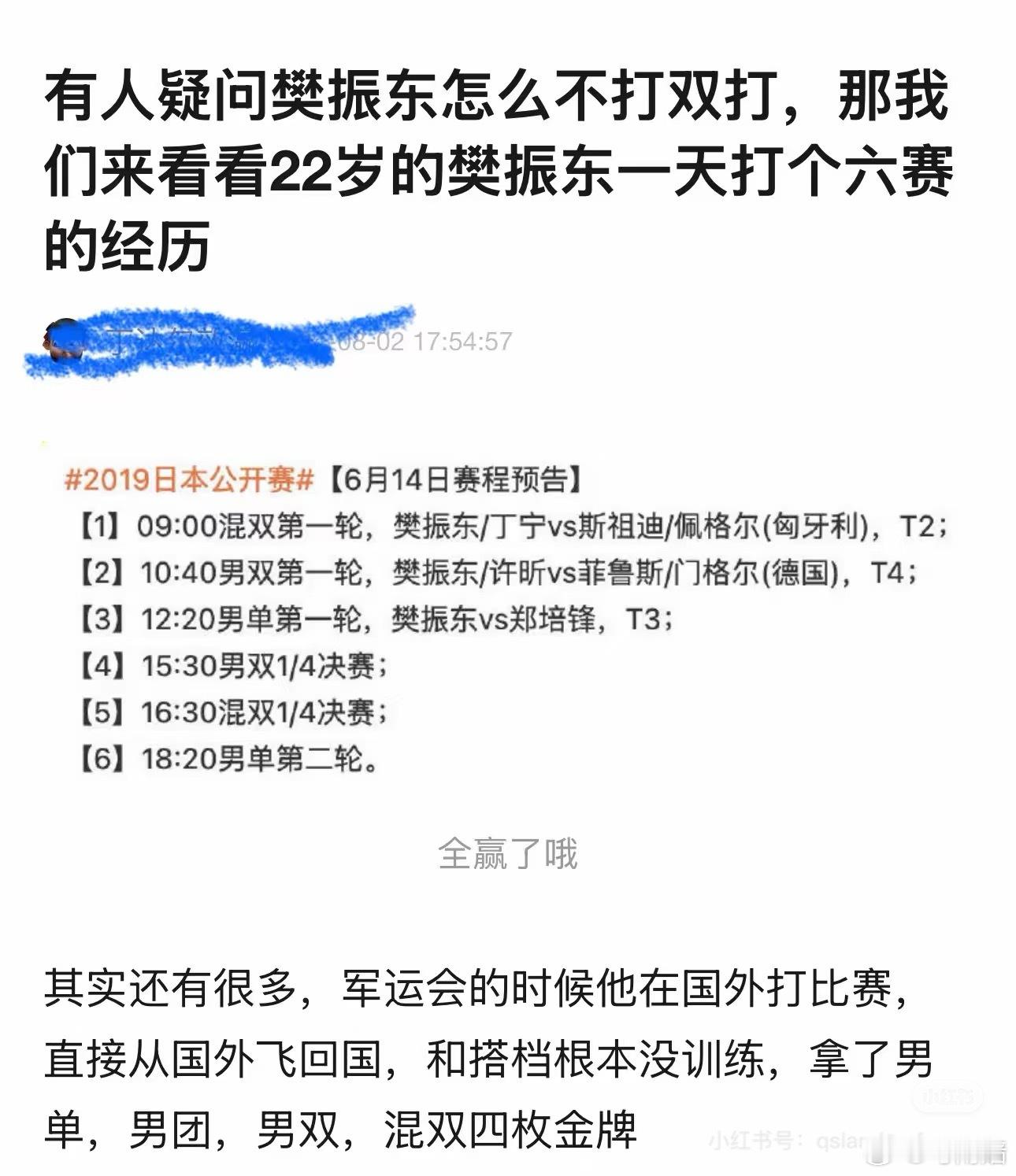 原来樊振东曾经一天六赛，都赢了[惊恐]​​​