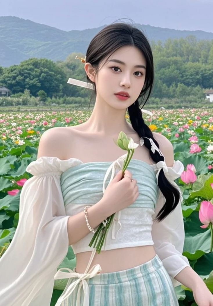 荷花与美人，哪个更让你心动？