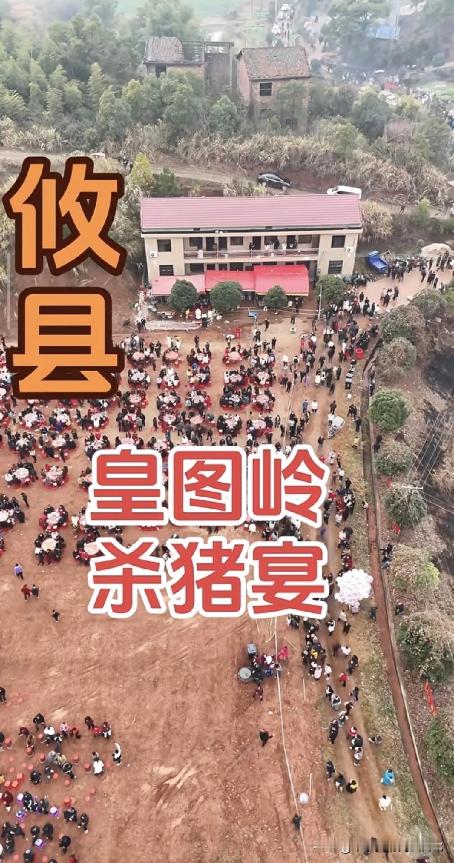 湖南最野杀猪宴！上万村民挤爆山头，5G车都来凑热闹今天刷到湖南攸县皇图岭的