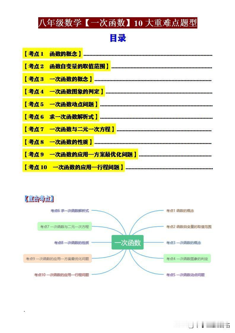 新学期八年级数学逆袭秘籍！一次函数 10 大重难点题型全解析新学期刚开始，八年