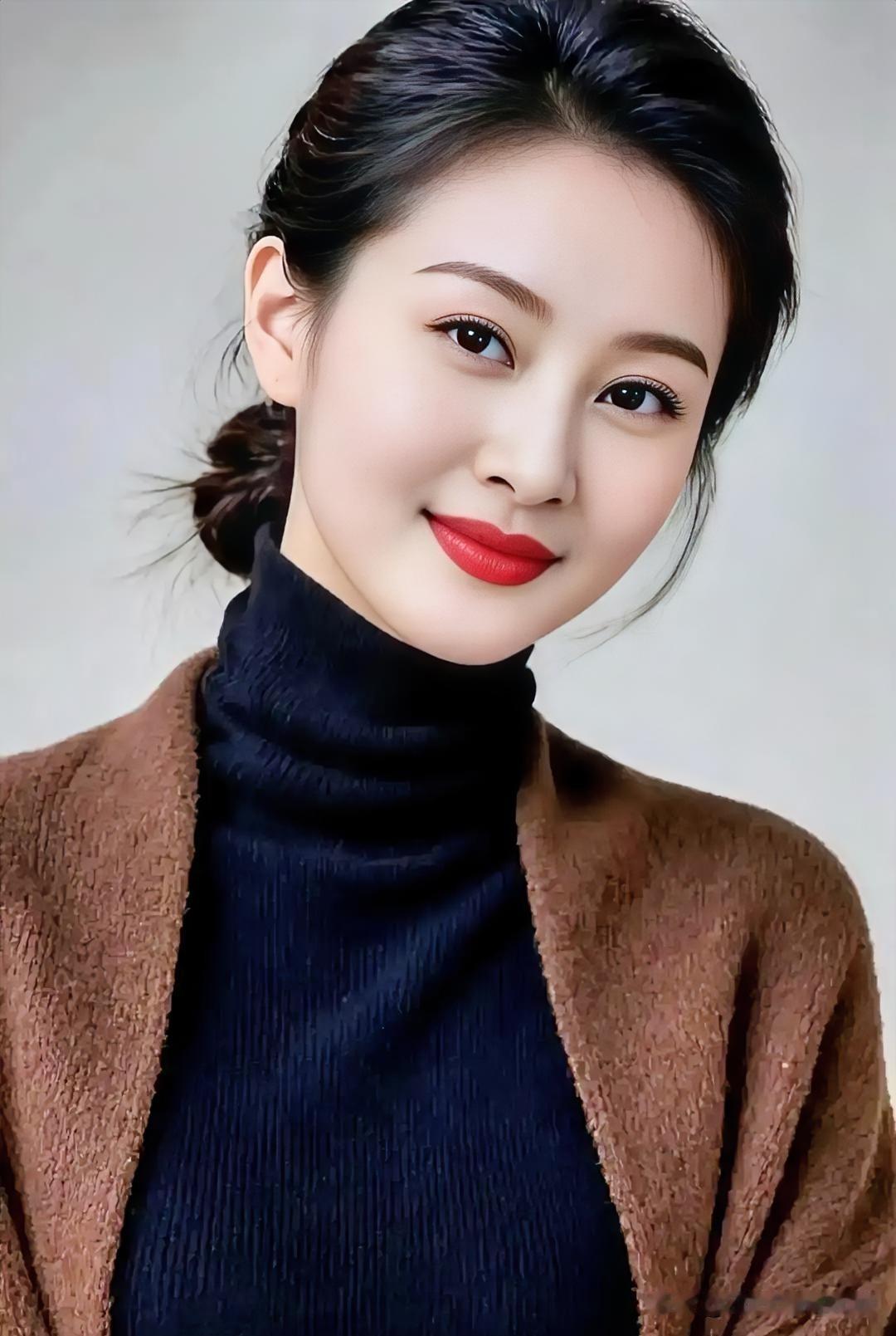 【题目】墨韵温颜深墨轻笼玉颈寒，褐绒暖覆秀眉弯。朱唇一点春风意，浅笑温婉