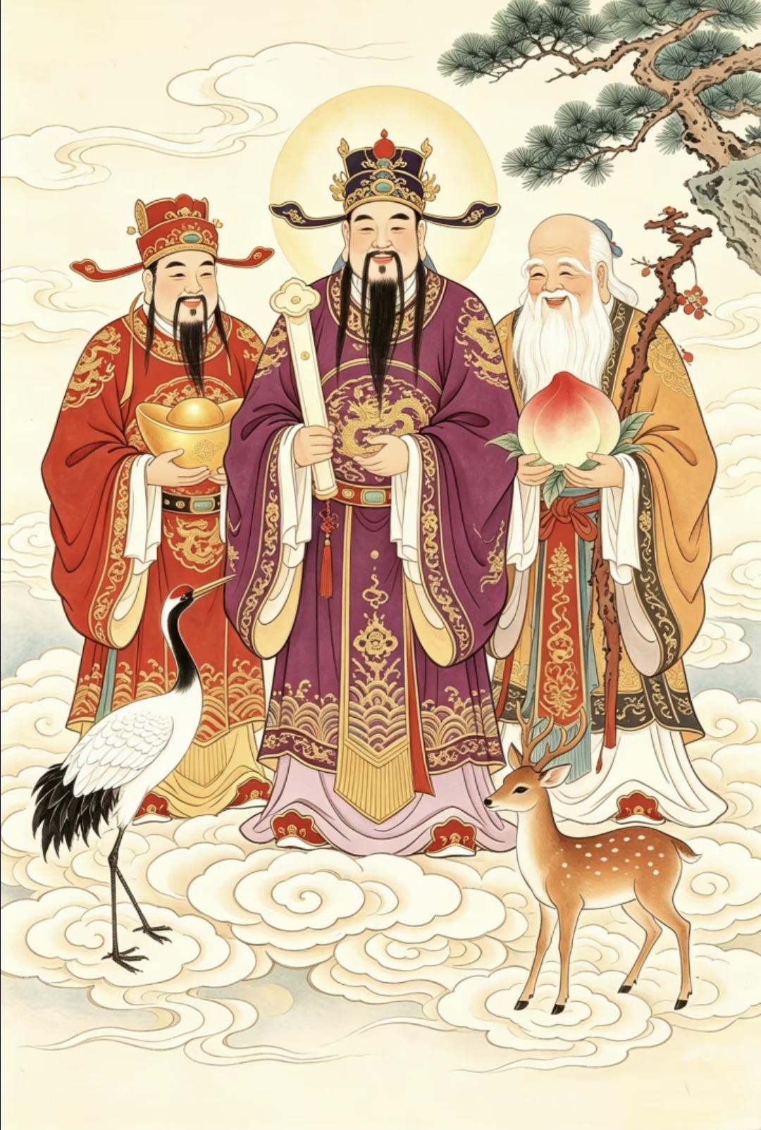 吉星高照鸿福到，万象祯祥富贵来传统文化传递正能量绘画祝福
