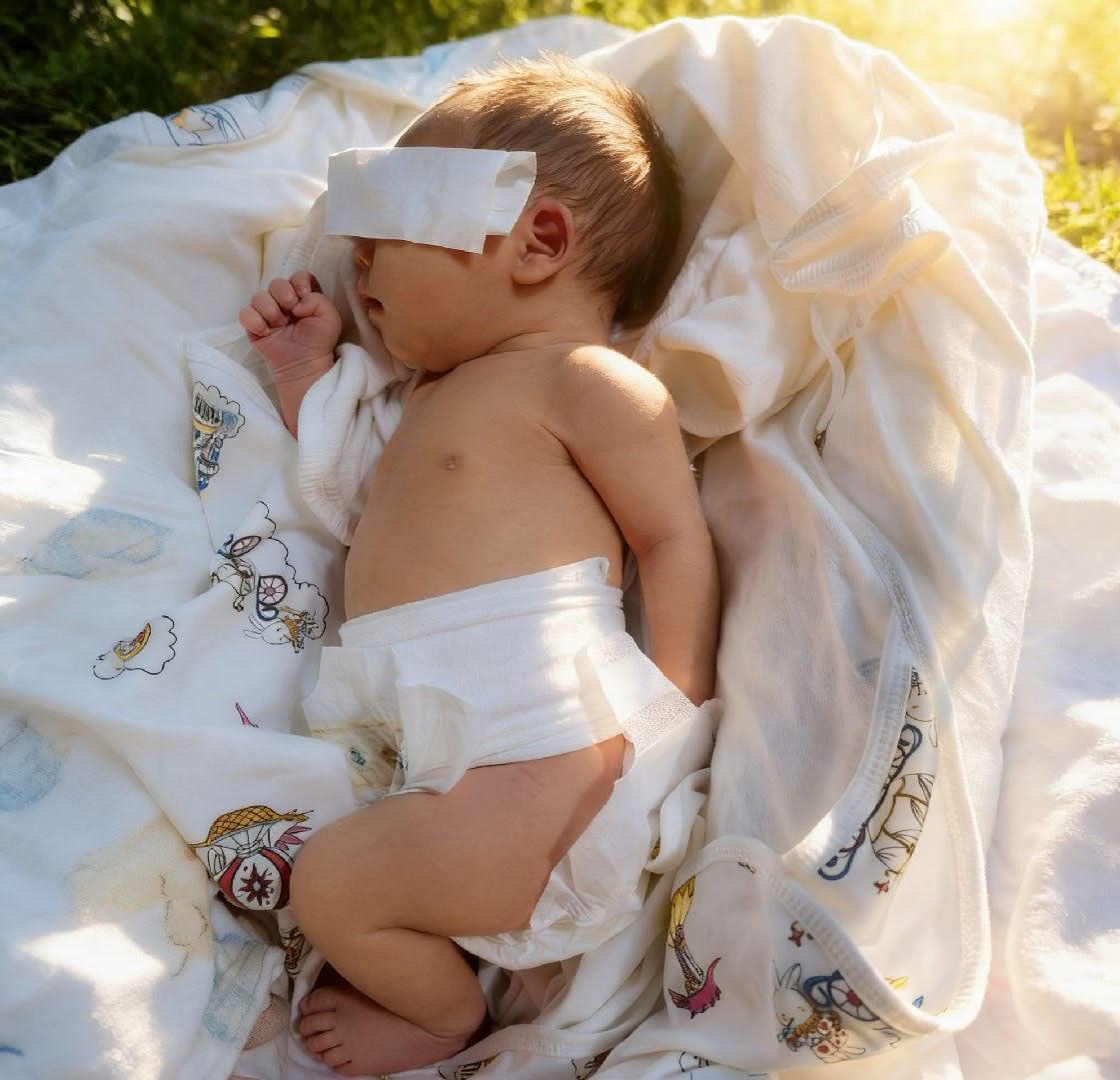 我是宝奶，我觉得在室内大人还穿着棉衣，让宝宝露着胸脯晒黄疸，可笑！于是，趁媳妇让