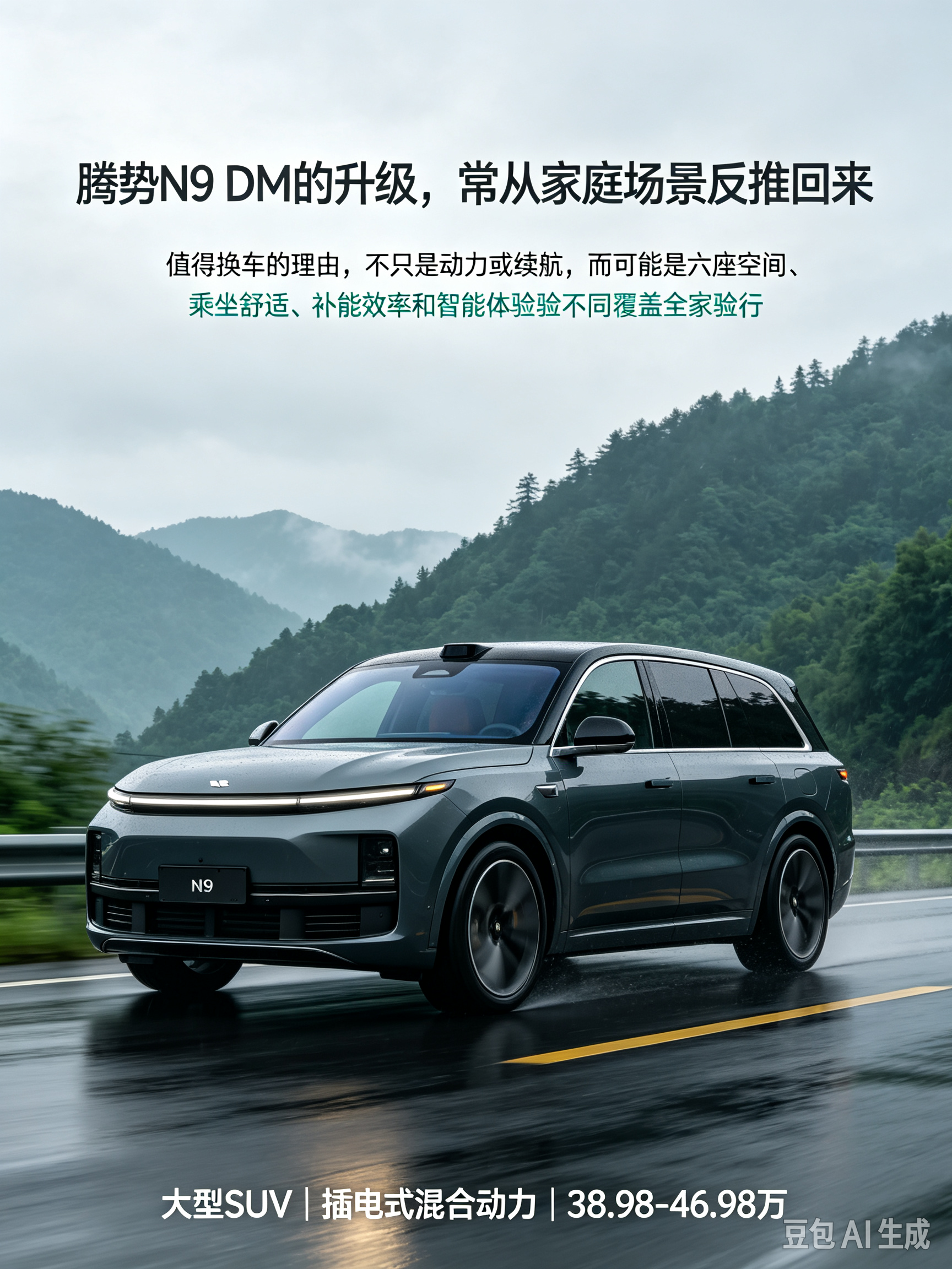 腾势N9DM的换车讨论中，升级诉求并不只集中在动力或续航，而常围绕“全家出行体验”展开；六座空间、乘